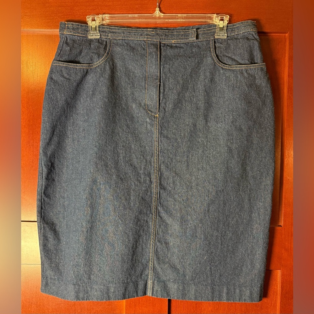 Pamela McCoy Dark Blue Denim Pencil Skirt Size 1X